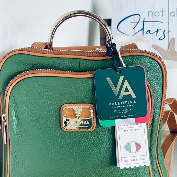 NWT  RARE Valentina Sling Backpack Real Finest Italian Leather Convertible Bag
